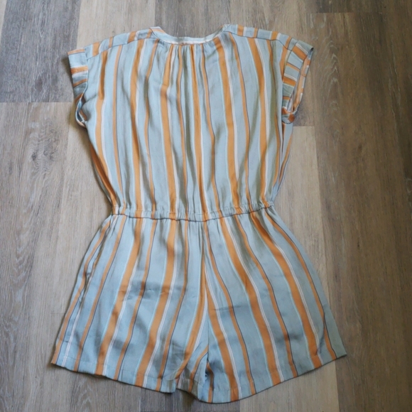 AQUA STRIPED SATIN ROMPER - Picture 13 of 16